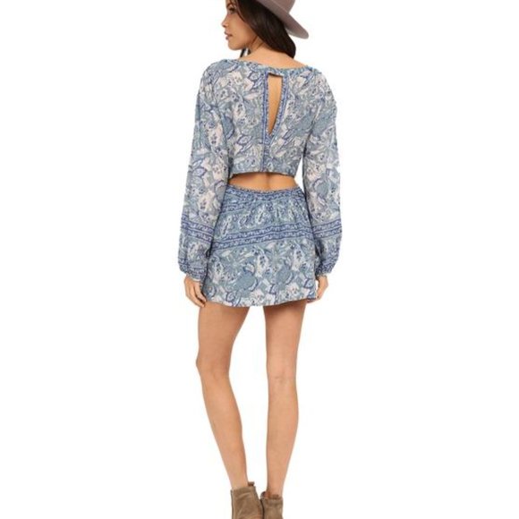 Free People | Women's Blue Cutout Back Tunic Dress| Small - Picture 2 of 11